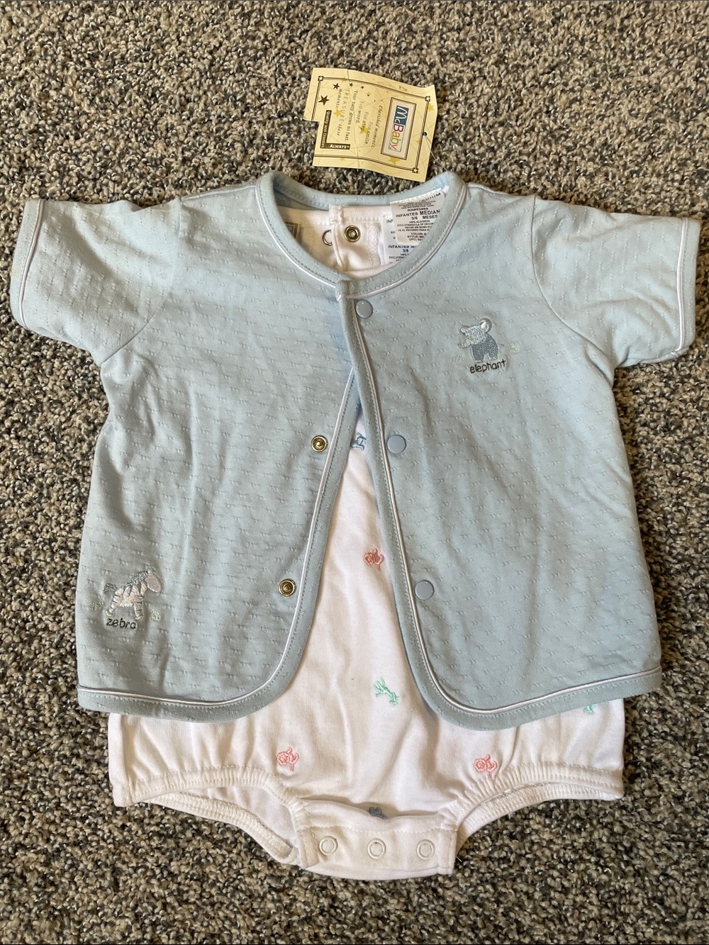 Vintage Mcdonalds Mcbaby Baby Cardigan & Bodysuit Set 1990s 3-6m NWT